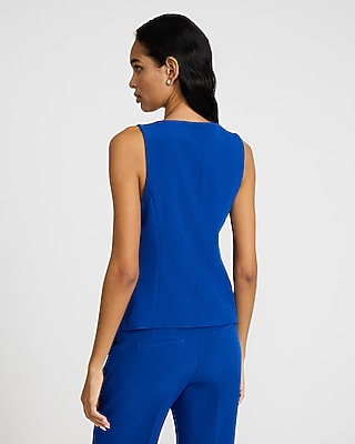 Signature Stretch Boat Neck Cutaway Blazer Vest