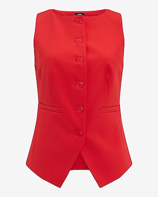 Signature Stretch Boat Neck Cutaway Blazer Vest