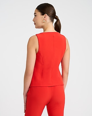 Signature Stretch Boat Neck Cutaway Blazer Vest