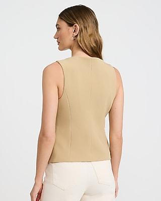 Signature Stretch Boat Neck Cutaway Blazer Vest