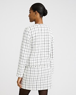 Tweed Plaid Novelty Button Lady Jacket - image 3