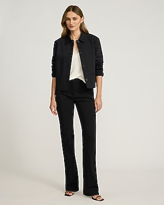 Stretch Cotton Collared Jacket