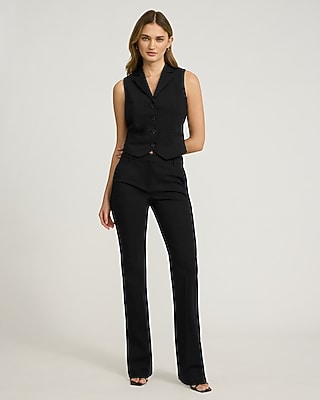 Stretch Cotton Notch Lapel Blazer Vest