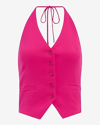 Signature Crepe Halter Blazer Vest - image 4