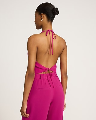 Signature Crepe Halter Blazer Vest - image 2