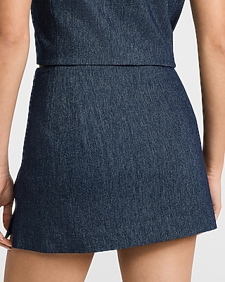 Denim Crew Neck Blazer Vest