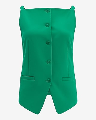 Studio Stretch Twill Square Neck Cutaway Blazer Vest