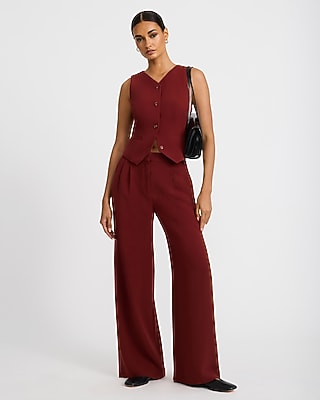 High V-Neck Blazer Vest Signature Crepe