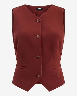 High V-Neck Blazer Vest Signature Crepe