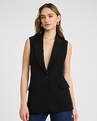 Luxe Stretch Long Blazer Vest