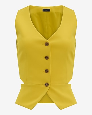 Studio Stretch Twill Cutout Blazer Vest