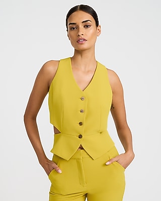 Studio Stretch Twill Cutout Blazer Vest