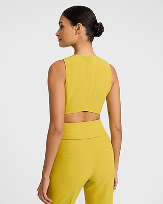 Studio Stretch Twill Cutout Blazer Vest