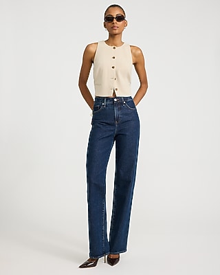 Crew Neck Blazer Vest Signature Crepe