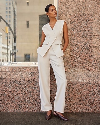 V-Neck Double Breasted Cutaway Blazer Vest