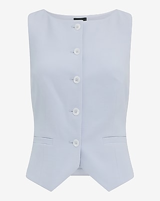 Signature Crepe Boat Neck Cutaway Blazer Vest