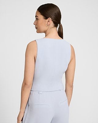 Signature Crepe Boat Neck Cutaway Blazer Vest