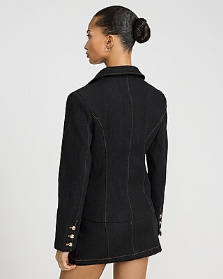 Denim Novelty Button Blazer - image 3