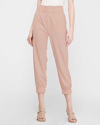 pink satin cargo pants