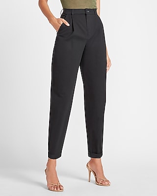 black high waisted ankle pants