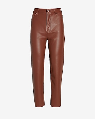 high rise vegan leather pants