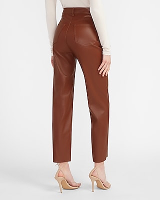 high waisted vegan leather pants