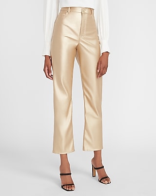 gold high waisted pants