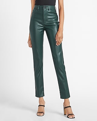 high rise vegan leather pants