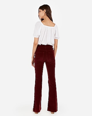 red flare corduroy pants