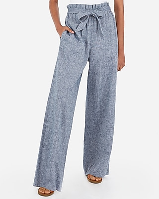 high waisted tie pants wide leg