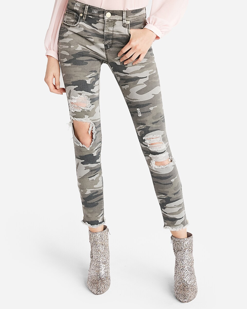 Image result for express destroyed camo ankle pant
