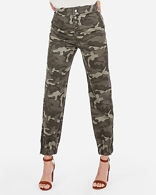 high waisted camo joggers womens