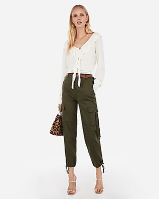 high rise cargo pants