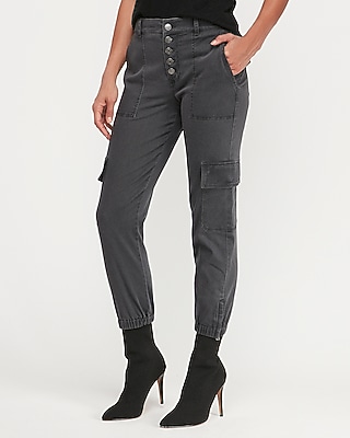 High Waisted Button Fly Utility Ankle 