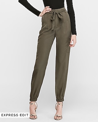 express high waisted sash pants
