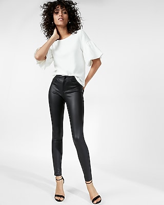 bootcut faux leather pants