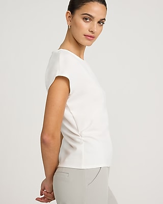 Crepe Drop Shoulder Short Sleeve Tee - image 2