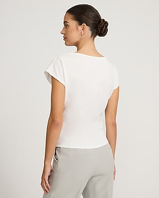 Crepe Drop Shoulder Short Sleeve Tee - image 3