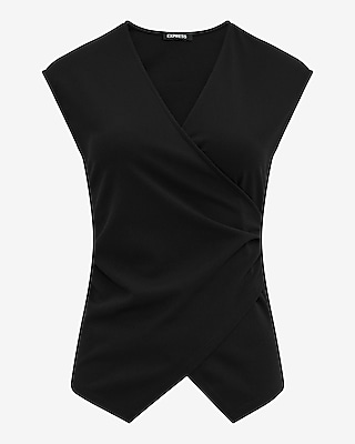Crepe V-Neck Wrap Front Tank - image 5