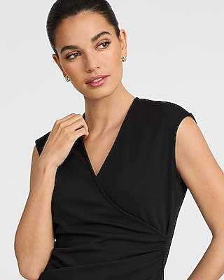 Crepe V-Neck Wrap Front Tank - image 2