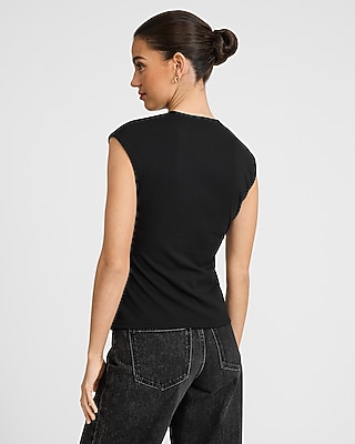 Crepe V-Neck Wrap Front Tank - image 3