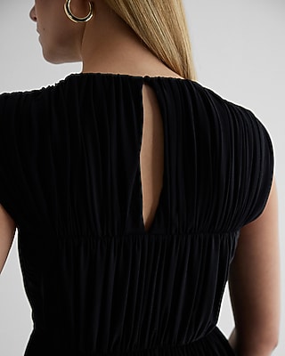 Crew Neck Ruched Peplum Top - image 4