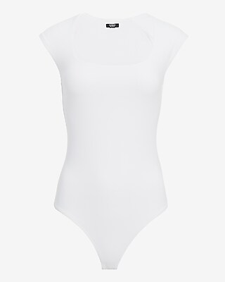 Body Contour High Compression Scoop Neck Cap Sleeve Bodysuit