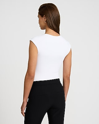 Body Contour High Compression Scoop Neck Cap Sleeve Bodysuit
