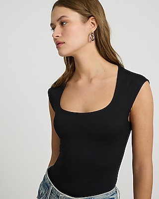 Body Contour High Compression Scoop Neck Cap Sleeve Bodysuit