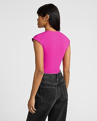 Body Contour High Compression Scoop Neck Cap Sleeve Bodysuit