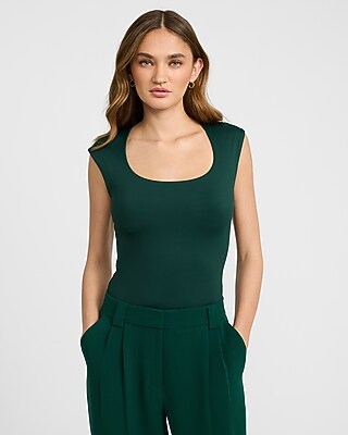Body Contour High Compression Scoop Neck Cap Sleeve Bodysuit - image 5