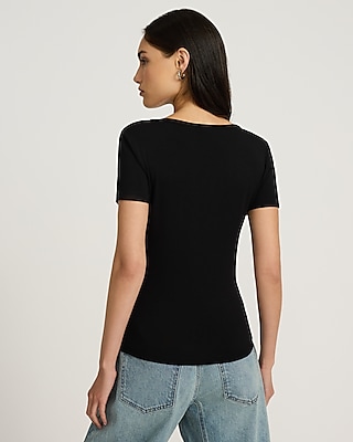 Supersoft Fitted V-Neck Double Layer Tee