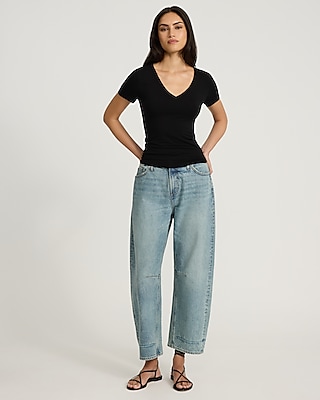 Supersoft Fitted V-Neck Double Layer Tee