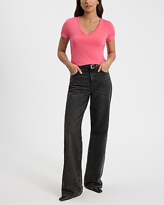 Supersoft Fitted V-Neck Double Layer Tee